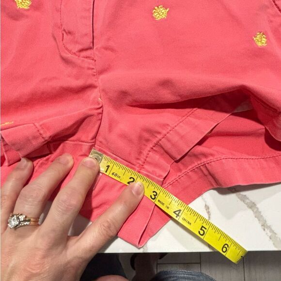 J. Crew Women's Pineapple Print Coral Shorts with Yellow Embroidery Size 8 - Picture 15 of 15
